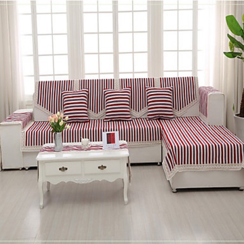 European Classical Sofa Cover Stripe Fabric Sofa Towel Four Seasons Sofa Cushion  