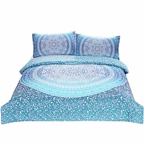 LuxuryBedding Crystal Arrays Duvet Quilt Cover Blu...