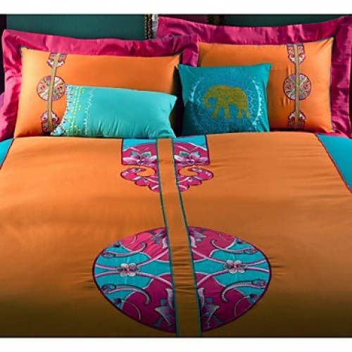  /Bohemia embroid Bedding Sets Queen King Size Cotton Bedcover