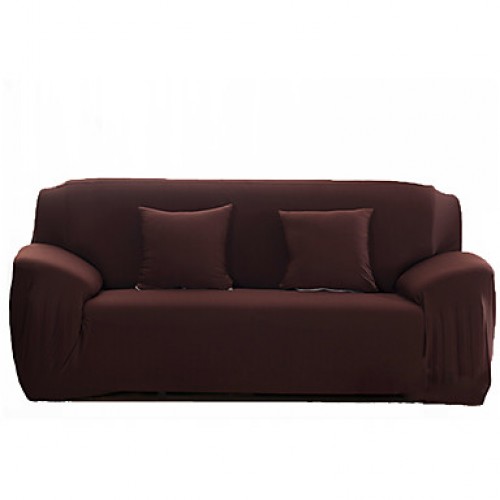 Tight All-inclusive Sofa Towel Slipcover Slip-resistant Fabric Elastic Sofa Cover (Coffee/Burgundy)  