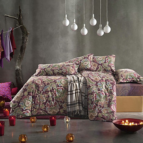4PC Duvet Cover SetBohemia Style Cotton Pattern Qu...