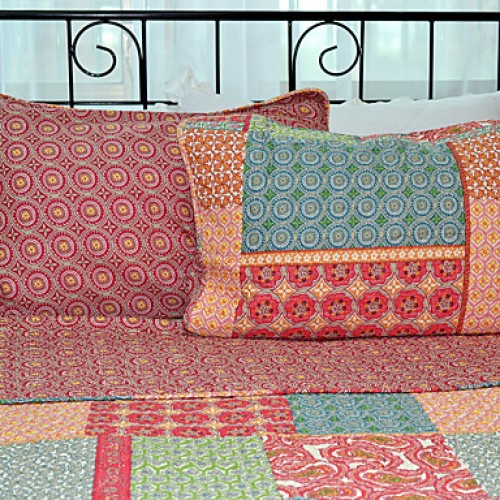 3PC Quilt Sets Full Cotton Multicolor Pattern 71"W*87"L