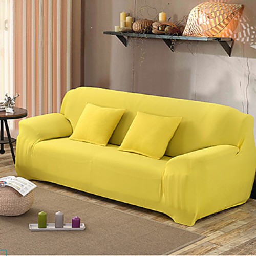 Solid Tight All-inclusive Sofa Towel Slipcover Slip-resistant Fabric Elastic Sofa Cover (Lemon/Dark Blue/Black)  