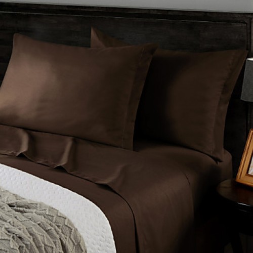 Brown Solid Microfiber Sheet Sets