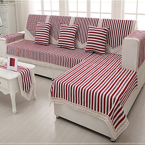 European Classical Sofa Cover Stripe Fabric Sofa Towel Four Seasons Sofa Cushion  