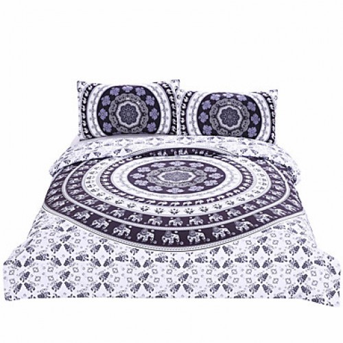 Bedding Bohemia Modern Bedclothes Indian Home Black and White Printed Quilt Cover 3Pcs Hot Sale