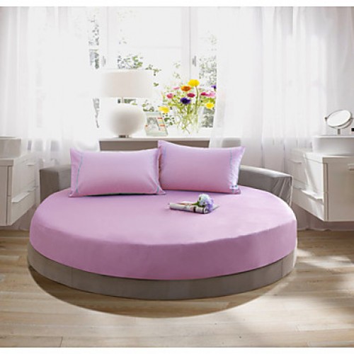 Round Bedsheet Diameter 2m or 2.2meter +2Pcs Pillowcases 100 Cotton Mattress Cover/Case