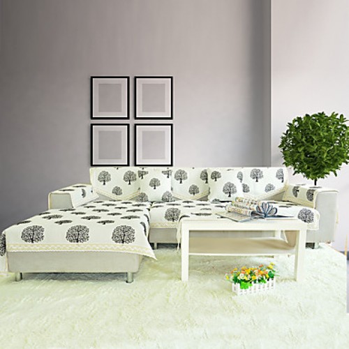 Jacquard  Cotton/Linen flocking Sofa Cover Thicken...