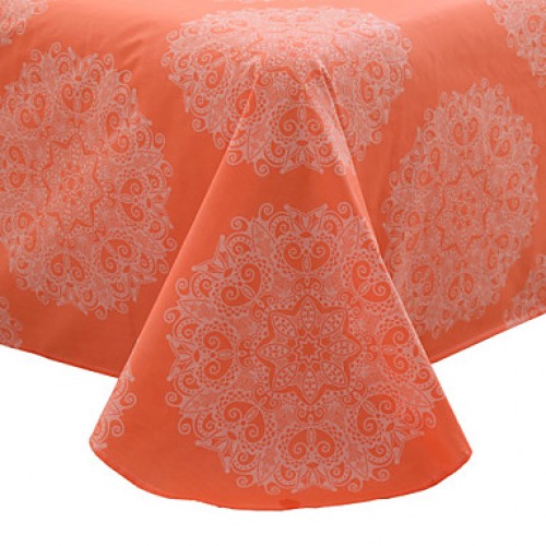 Orange 100% Cotton Bedclothes 4pcs Bedding Set Queen Size Duvet Cover Set