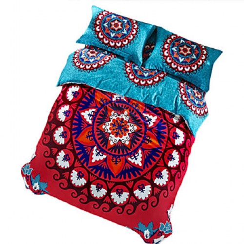 Mandala Bedding Set Floral Rose Red Home Textiles ...