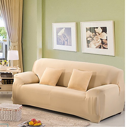Solid Tight All-inclusive Sofa Towel Slipcover Slip-resistant Fabric Elastic Sofa Cover (Orange/Beige/Light Purple)  