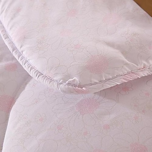 Comfortable Pure White Floral 100% Polyester Quilt 1pc Full Size