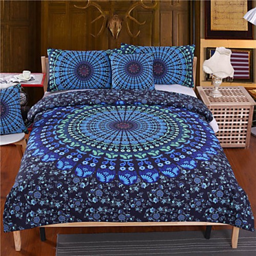 Moonlight Bedding Set Bohemia Blue Nice Gift Plain Twill Home Textiles Twin Full Queen King Genuine
