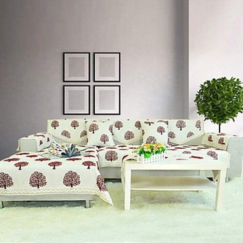 Jacquard  Cotton/Linen flocking Sofa Cover Thicken...