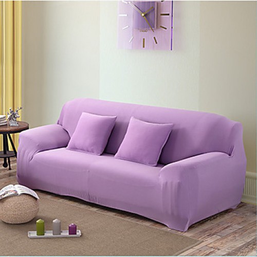 Solid Tight All-inclusive Sofa Towel Slipcover Slip-resistant Fabric Elastic Sofa Cover (Orange/Beige/Light Purple)  