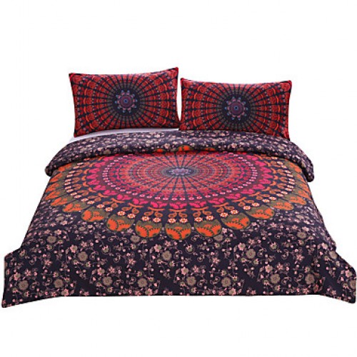Mandala Bedding Concealed Bedspread Duvet Cover Se...