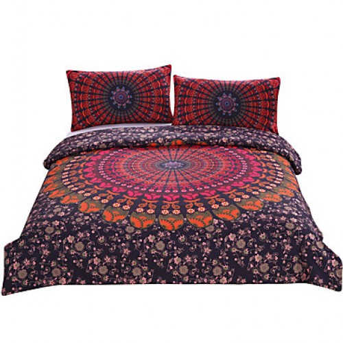 Mandala Bedding Concealed Bedspread Duvet Cover Set 3PcsBedlinen Twin Full Queen King New