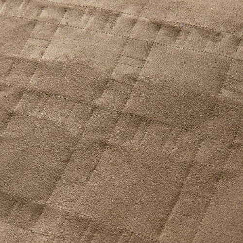 Waterproof Microsuede Khaki Solid Cube Quilting Loveseat Cover  