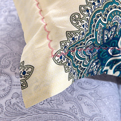 4PC Duvet Cover SetBohemia Style Cotton Pattern Queen Size
