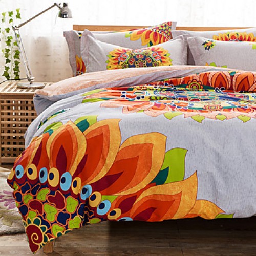 Double Bed Comforter Cover Set 100% Twill Cotton Bedding Set