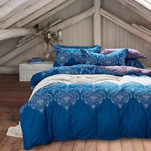 Blue Bohemia Style Bedding Sets Queen Size Cotton ...