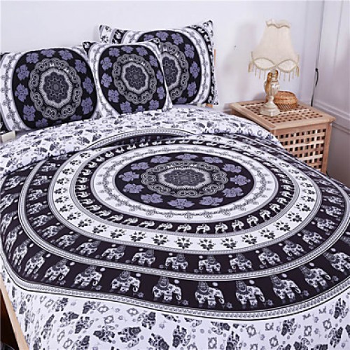 Bedding Bohemia Modern Bedclothes Indian Home Black and White Printed Quilt Cover 3Pcs Hot Sale