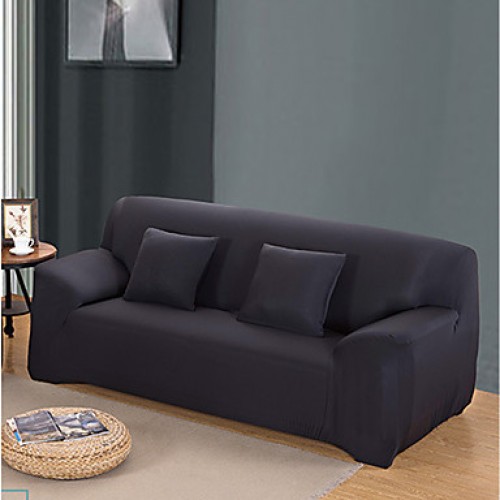 Solid Tight All-inclusive Sofa Towel Slipcover Slip-resistant Fabric Elastic Sofa Cover (Lemon/Dark Blue/Black)  