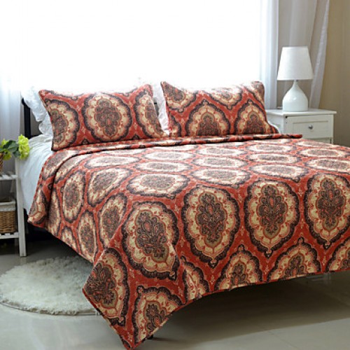 3PC Quilt Sets Full Cotton Euro Pattern 71"W*...
