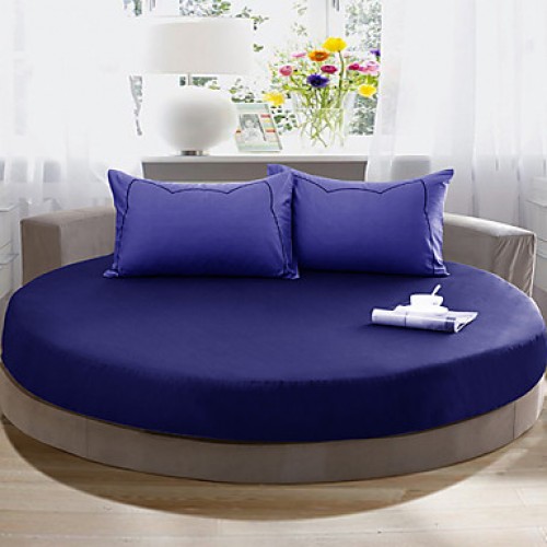 Round Bedsheet Diameter 2m or 2.2meter +2Pcs Pillowcases 100 Cotton Mattress Cover/Case