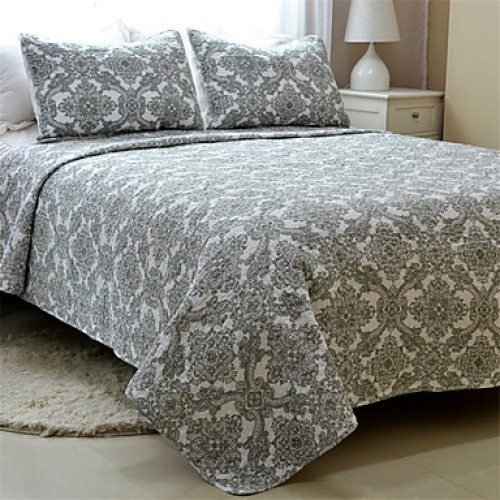 3PC Quilt Sets Full Cotton Euro Pattern 90"W*...
