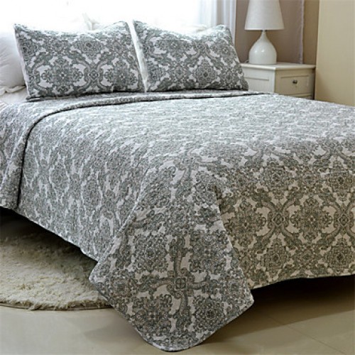 3PC Quilt Sets Full Cotton Euro Pattern 90"W*98"L